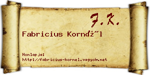 Fabricius Kornél névjegykártya