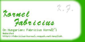 kornel fabricius business card